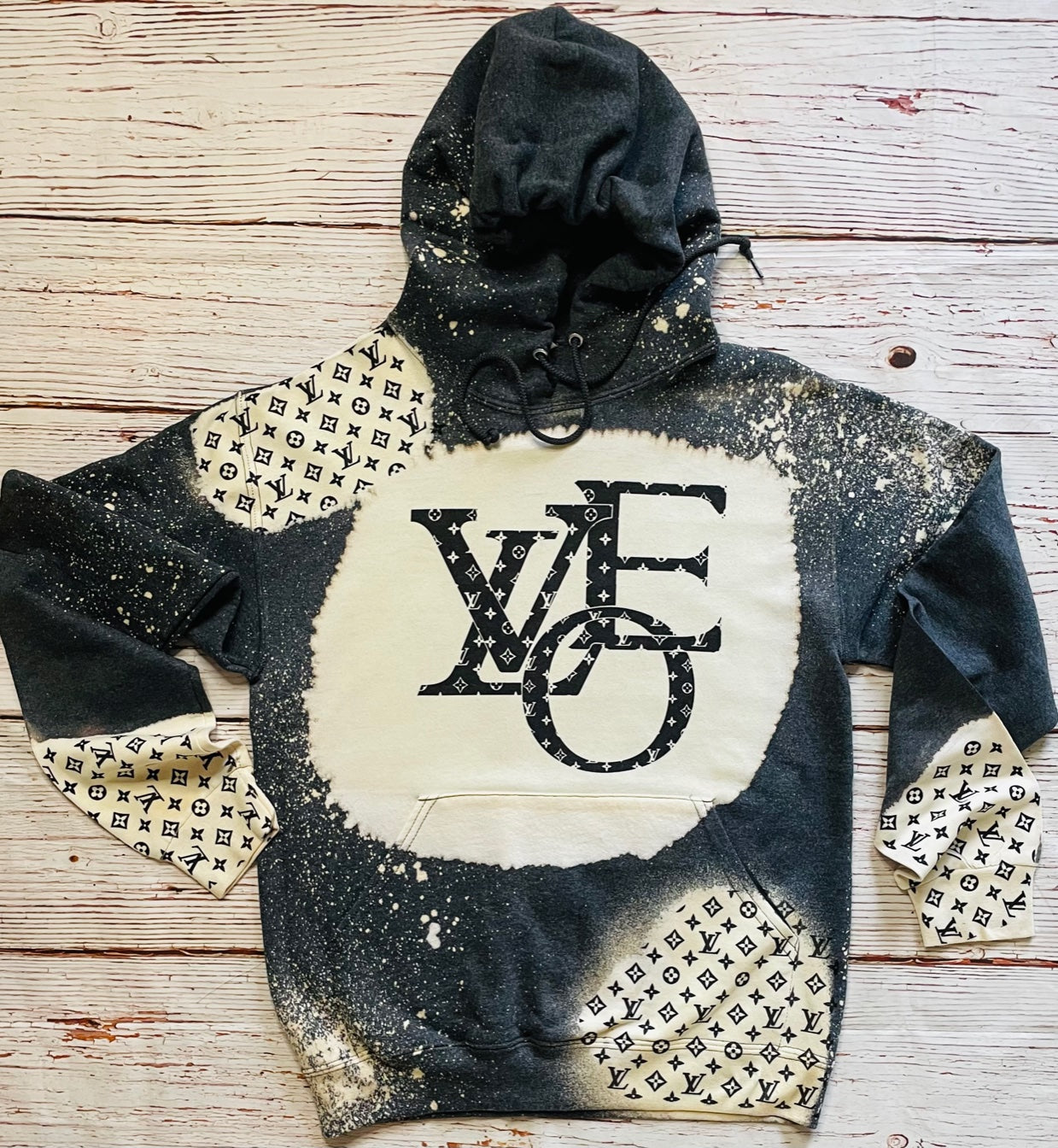 LV BLEACHED SWEATSHIRT HOODIE eight seven company